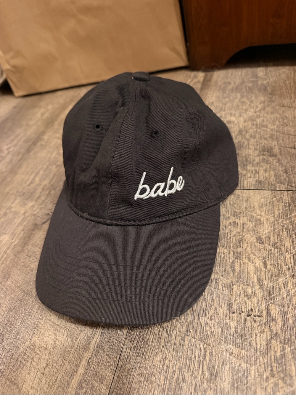 Black BABE Embroidered Cotton Cap Medium